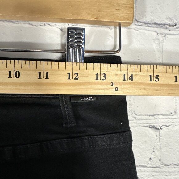 Mother Jeans 27 Black The Hustler Ankle Fray Not Guilty Stretch Denim Hi Rise - Picture 6 of 16